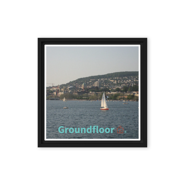 Beautiful River & Hills Sinari Framed canvas with Groundfloor with House Logo
