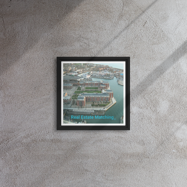 Nice City Framed canvas with realestatematching without key Logo