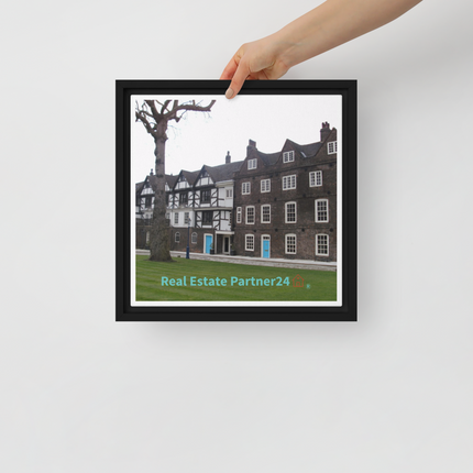 Beautiful Palace Framed canvas with realestatepartner24 with house Logo