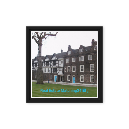 Beautiful Palace Framed canvas with realestatematching24 with key Logo