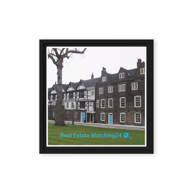 Beautiful Palace Framed canvas with realestatematching24 with key Logo