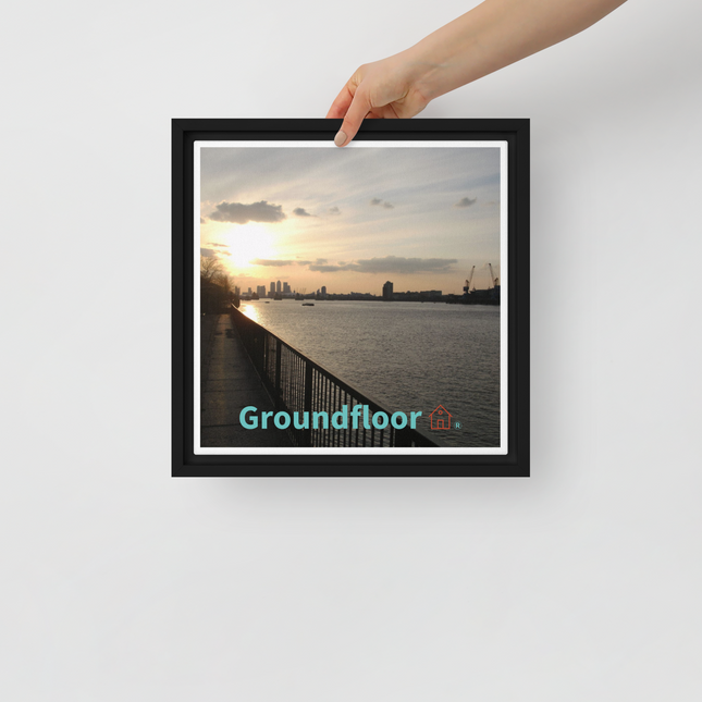 Awesome River View Framed canvas with Groundfloor with House Logo