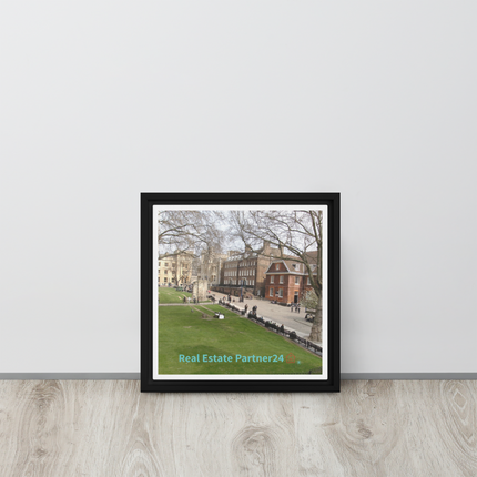 Beautiful Park Framed canvas with realestatepartner24 with house Logo