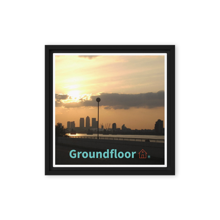 Majestic Sunset Framed canvas with Groundfloor with House Logo