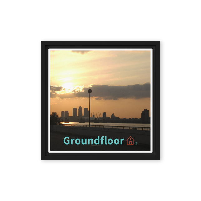 Majestic Sunset Framed canvas with Groundfloor with House Logo