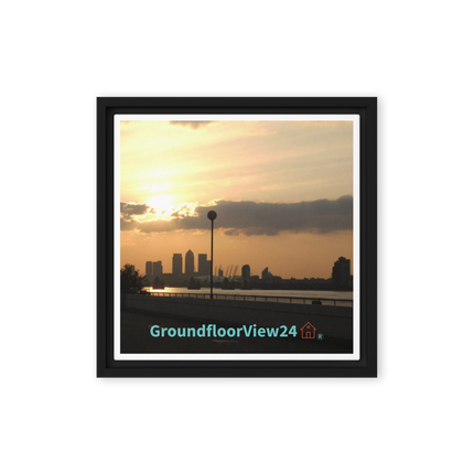 Majestic Sunset Framed canvas with groundfloorview24 with House Logo