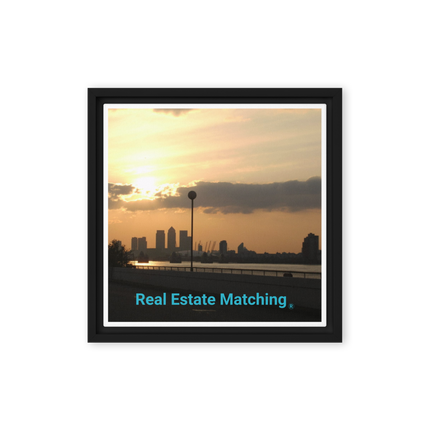 Majestic Sunset Framed canvas with realestatematching without key Logo