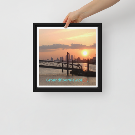Evening Glow Framed canvas with GroundfloorView24 with House Logo