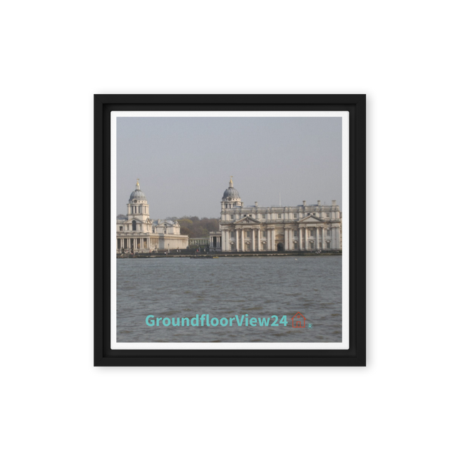 Riverside Beauty Framed canvas with groundfloorview24 with House Logo