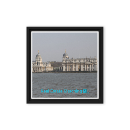 Riverside Beauty Framed canvas with realestatematching with key Logo