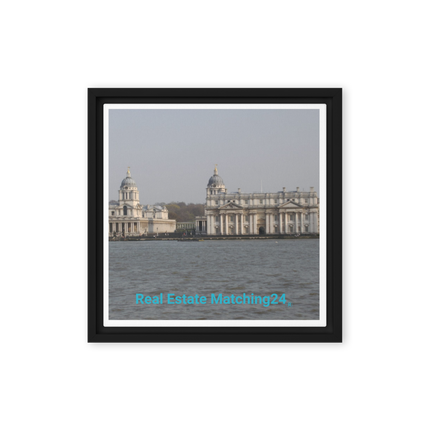 Riverside Beauty Framed canvas with realestatematching24 without key Logo