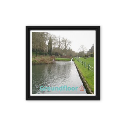 Lakeside Beauty Framed canvas with Groundfloor with House Logo