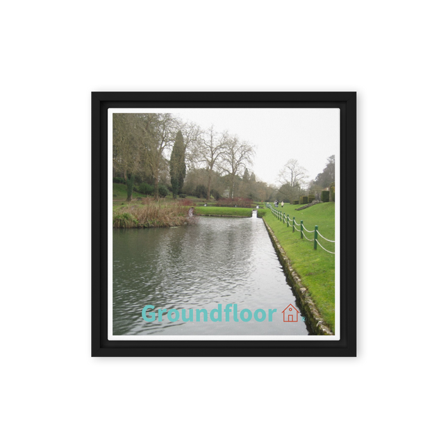 Lakeside Beauty Framed canvas with Groundfloor with House Logo