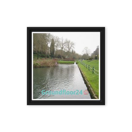 Lakeside Beauty Framed canvas with Groundfloor24 with House Logo