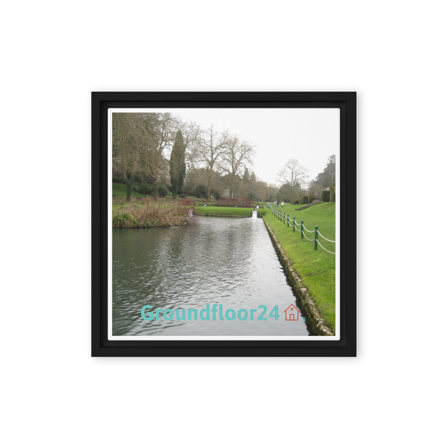 Lakeside Beauty Framed canvas with Groundfloor24 with House Logo