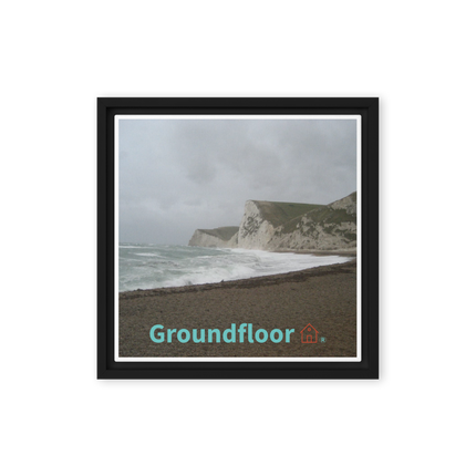 Waves and Sand Framed canvas with Groundfloor with House Logo