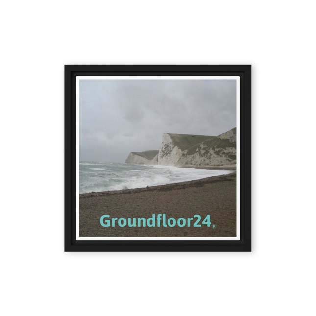 Waves and Sand Framed canvas with Groundfloor24 without House Logo