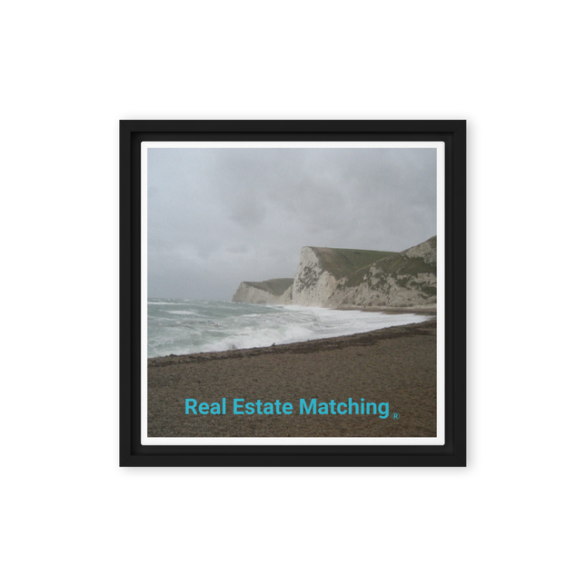 Waves and Sand Framed canvas with realestatematching without key Logo