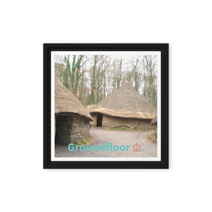 Village Charm Framed canvas with Groundfloor with House Logo