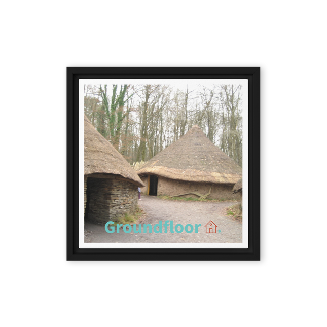 Village Charm Framed canvas with Groundfloor with House Logo