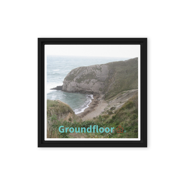 Sea & Hills Framed canvas with Groundfloor with House Logo