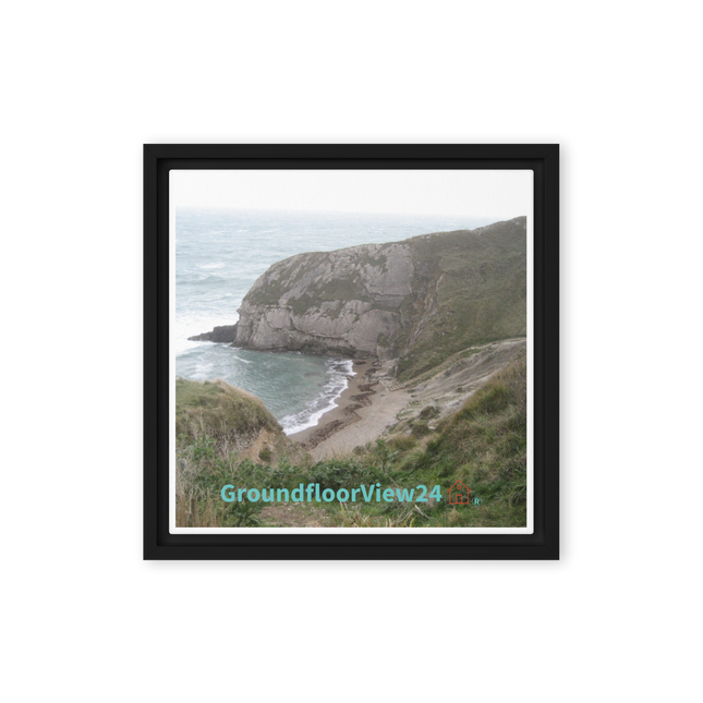 Sea & Hills Framed canvas with groundfloorview24 with House Logo