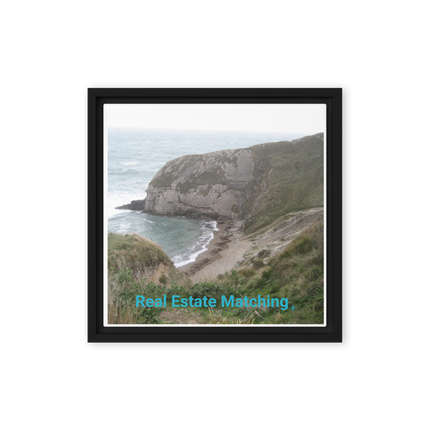 Sea & Hills Framed canvas with realestatematching without key Logo
