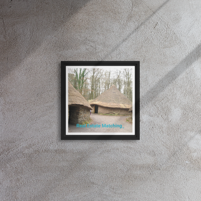 Village Charm Framed canvas with realestatematching without key Logo