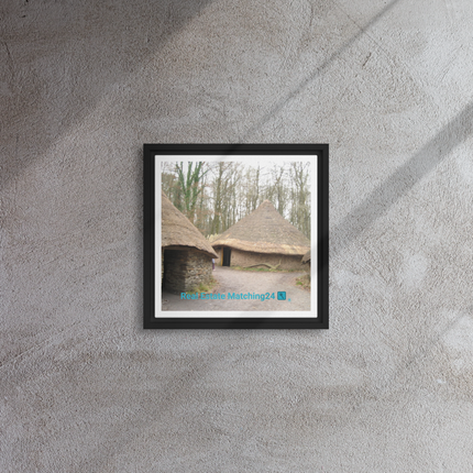 Village Charm Framed canvas with realestatematching24 with key Logo