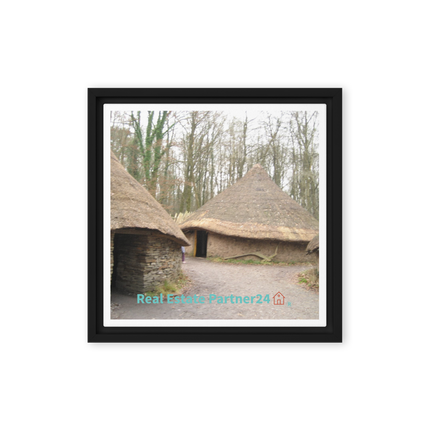 Village Charm Framed canvas with realestatepartner24 with house Logo