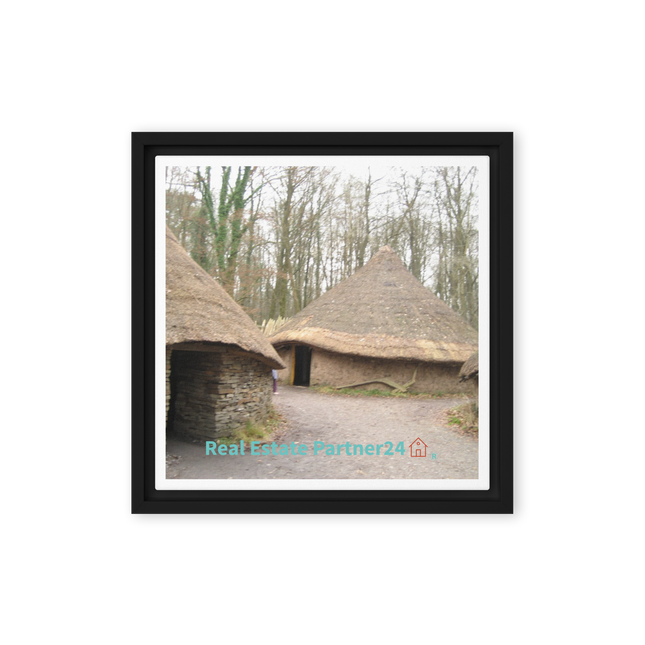 Village Charm Framed canvas with realestatepartner24 with house Logo
