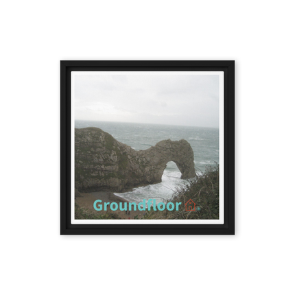 Coastal Escape Framed canvas with Groundfloor with House Logo