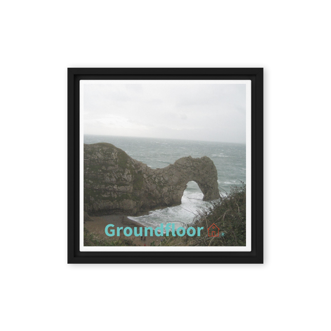 Coastal Escape Framed canvas with Groundfloor with House Logo
