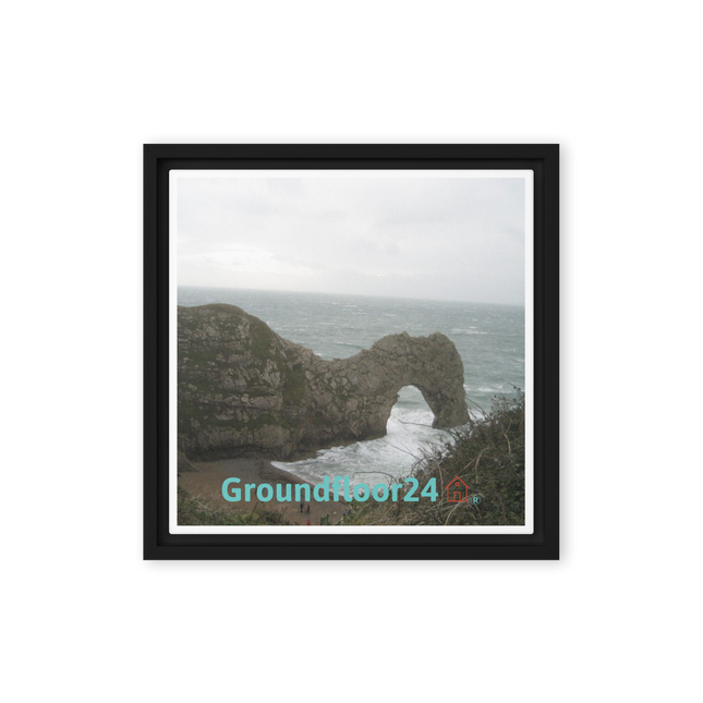 Coastal Escape Framed canvas with Groundfloor24 with House Logo