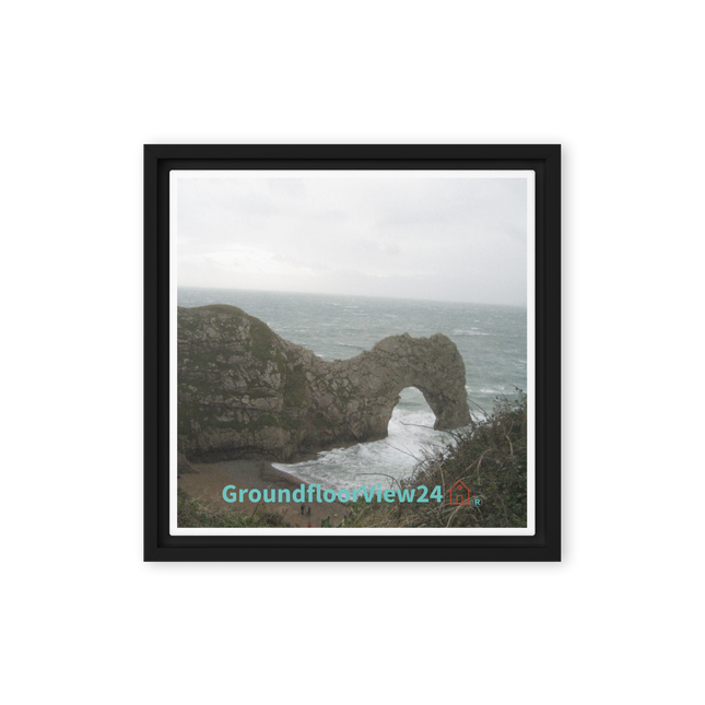 Coastal Escape Framed canvas with groundfloorview24 with House Logo