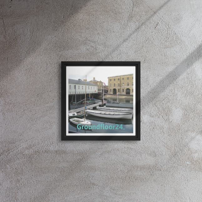 Boat on Water Framed canvas with Groundfloor24 without House Logo