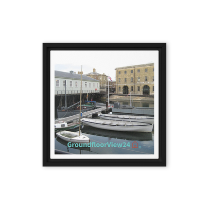 Boat on Water Framed canvas with groundfloorview24 with House Logo