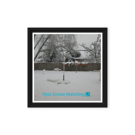 Winter Wonderland Framed canvas with realestatematching with key Logo