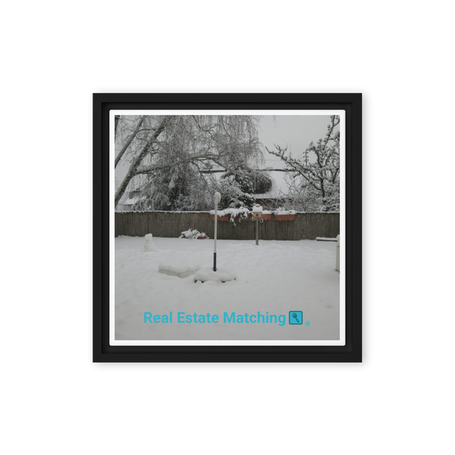 Winter Wonderland Framed canvas with realestatematching with key Logo