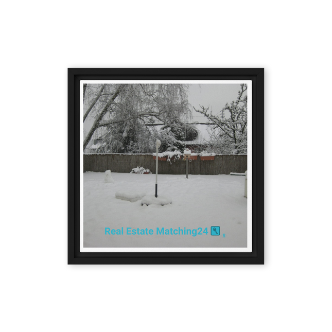 Winter Wonderland Framed canvas with realestatematching24 with key Logo