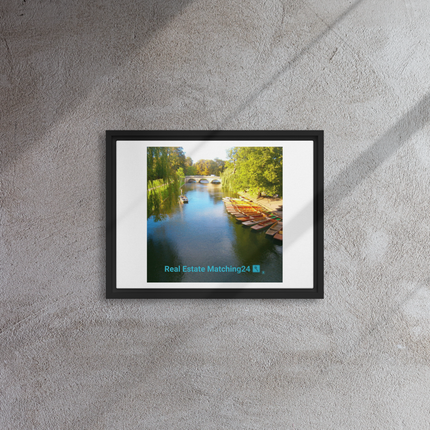 Beautiful Nature Framed canvas with realestatematching24 with key Logo