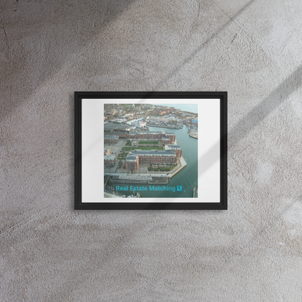 Nice City Framed canvas with realestatematching with key Logo