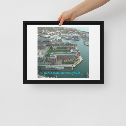 Nice City Framed canvas with realestatematching24 with key Logo