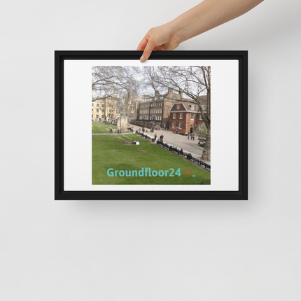 Beautiful Park Framed canvas with Groundfloor24 with House Logo