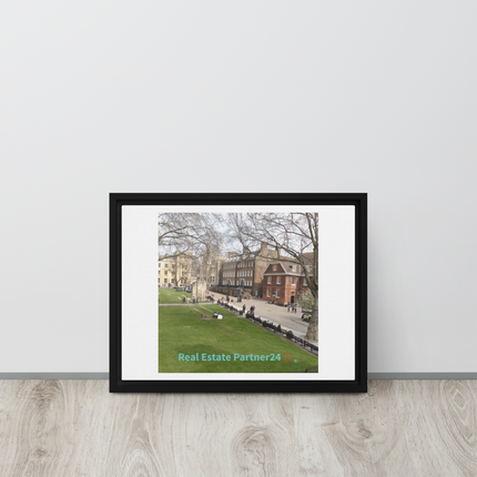 Beautiful Park Framed canvas with realestatepartner24 with house Logo
