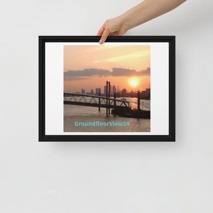 Evening Glow Framed canvas with GroundfloorView24 with House Logo