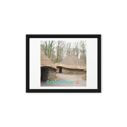 Village Charm Framed canvas with Groundfloor with House Logo