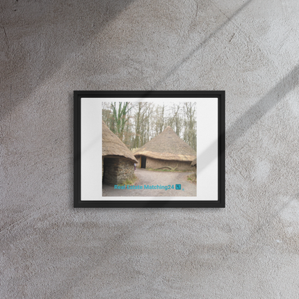 Village Charm Framed canvas with realestatematching24 with key Logo