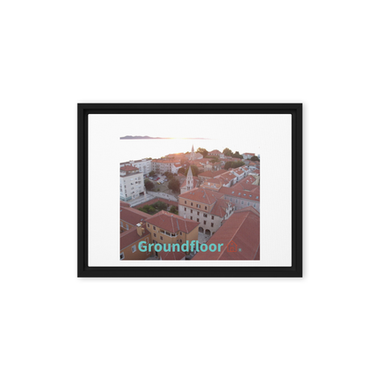 Roof Sunset View Framed canvas with Groundfloor with House Logo