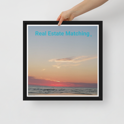 Sunset Sinari Framed canvas with Real Estate Matching Logo